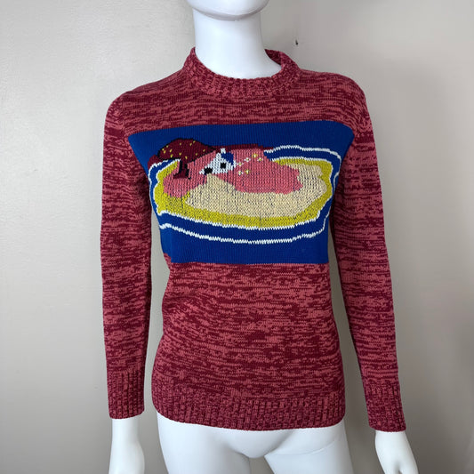 1970s Novelty Intarsia Space Dye Sweater, Paul Harris Size Small