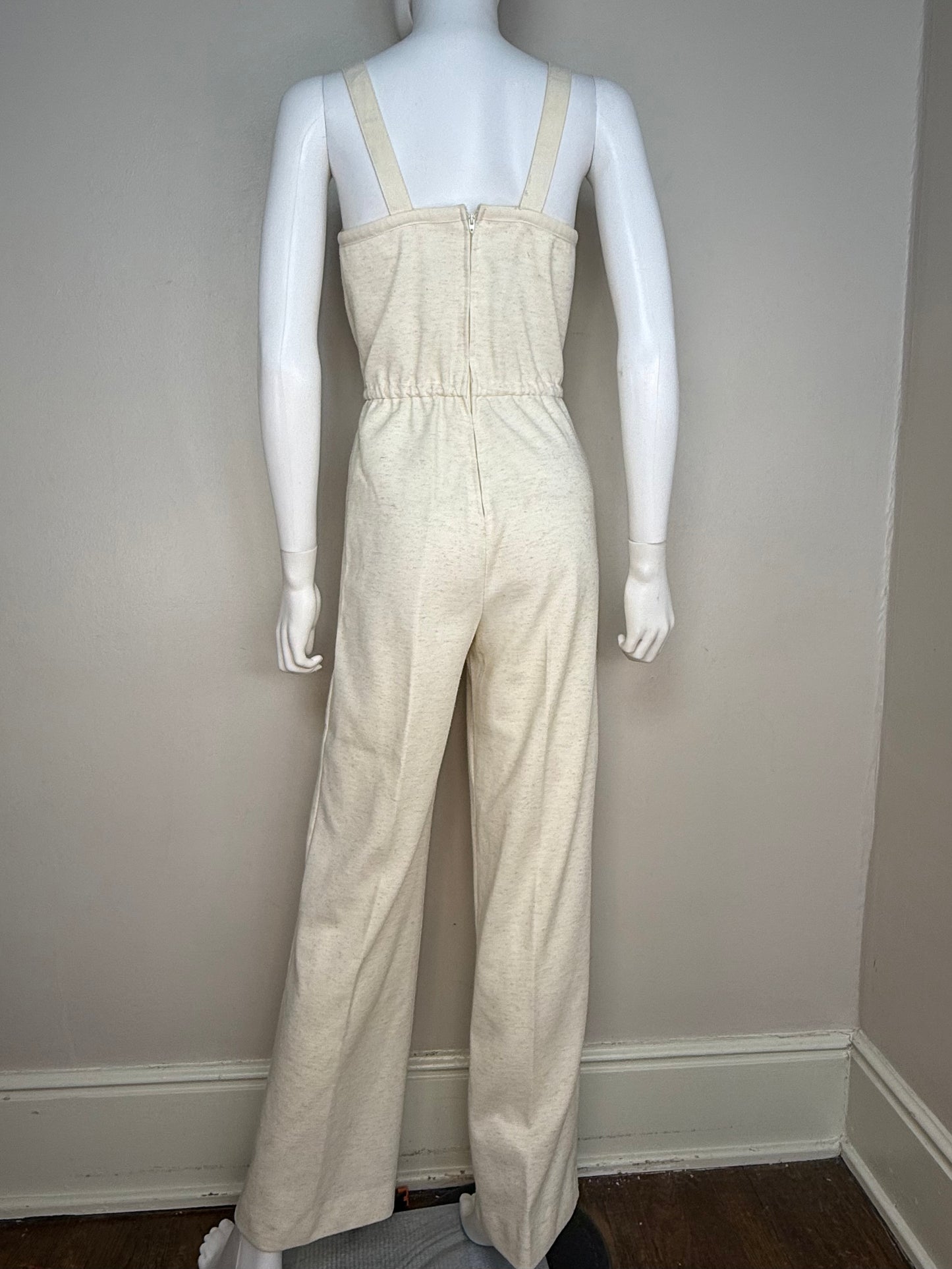 1970s Cream Sleeveless Jumpsuit, Jerell of Texas Size XS