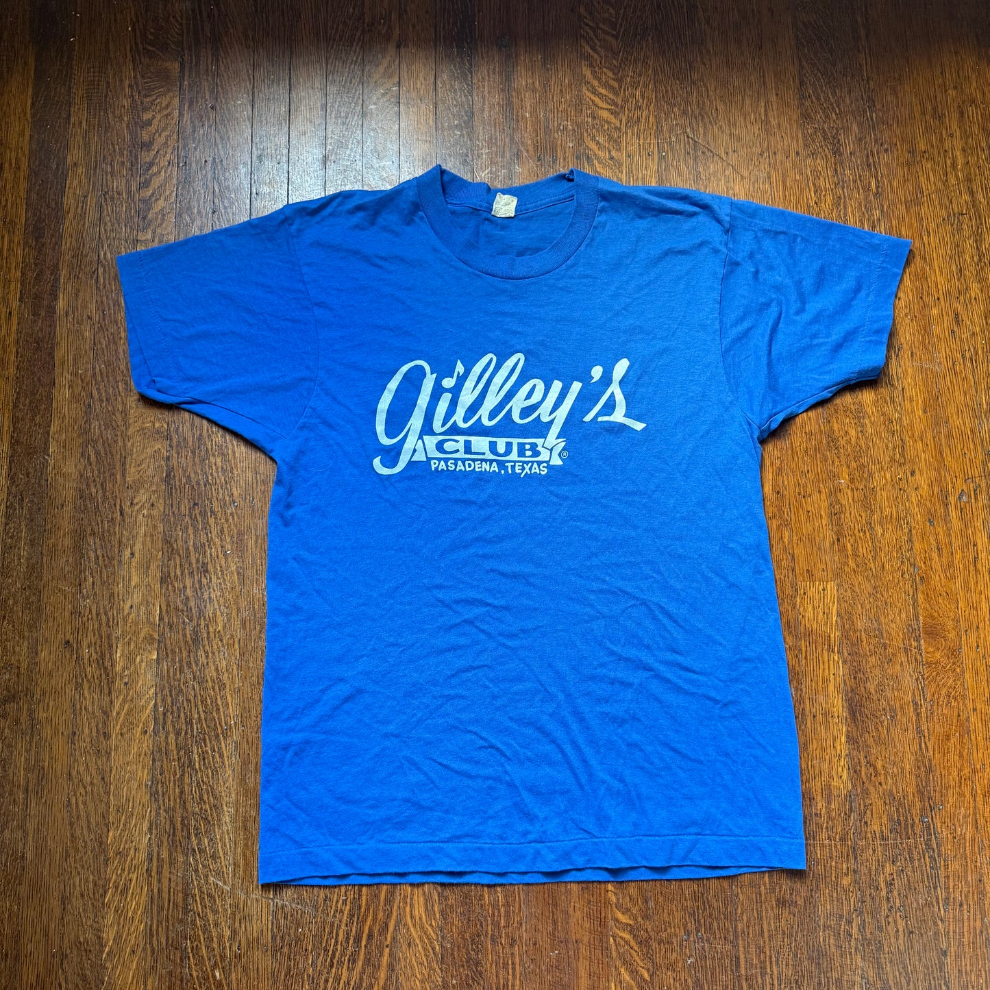 1980s Blue Gilley’s Club T-Shirt, Pasadena Texas, Screen Stars Size Medium, Urban Cowboy