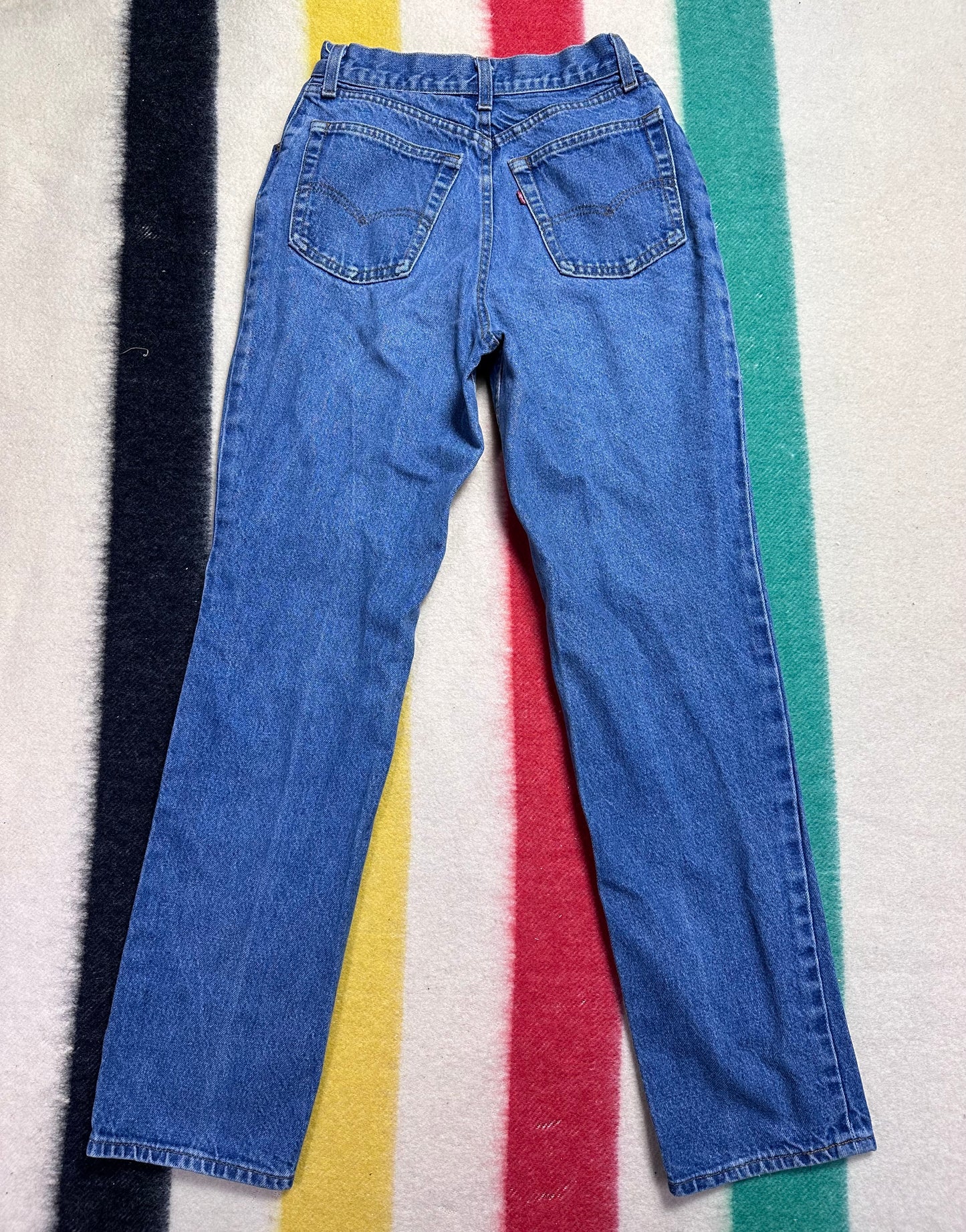 1980s Women’s Levi’s 505 Blue Jeans, Size XS, 25"x30.25", 18505-0214