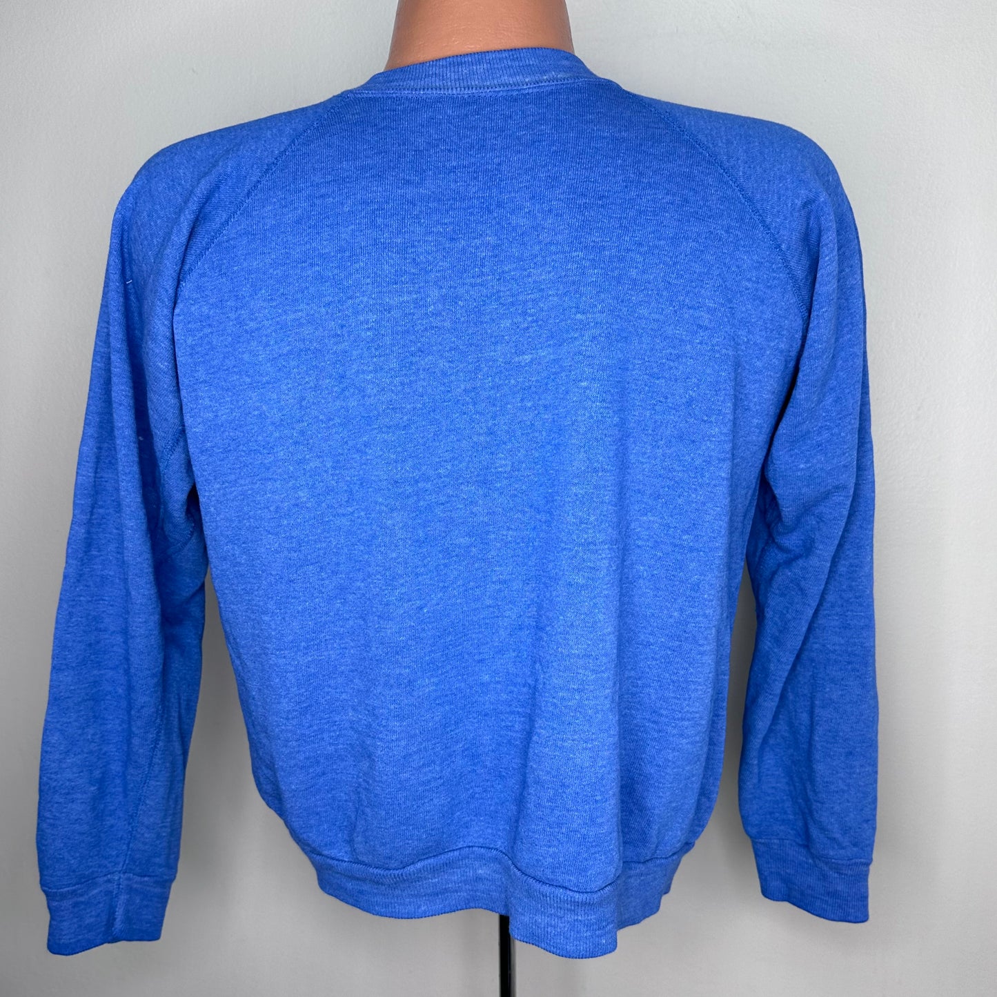 1970s Blue Sweatshirt with Underarm Gussets, Size Small/Medium, Crewneck Pullover