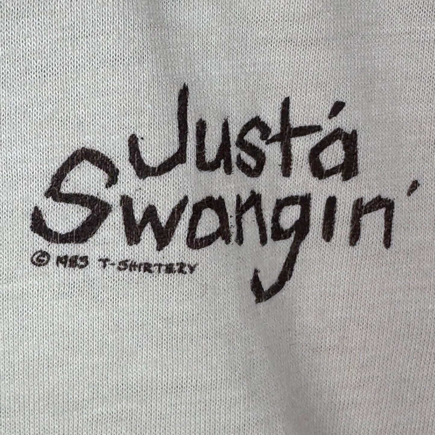 1980s Just’a Swangin T-Shirt, East Coast Designs Kids Size 10-12/Adult XS or