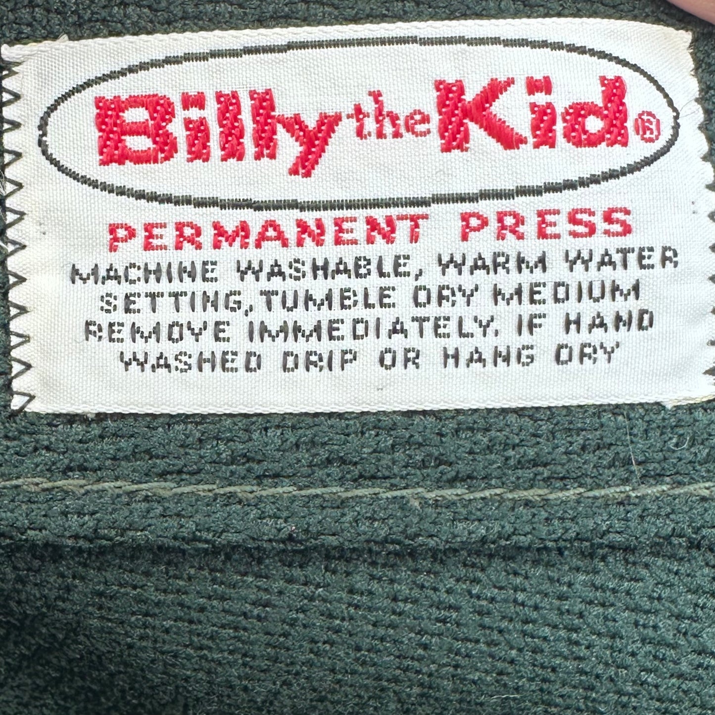 1970 Green Polyester Pants, Billy the Kid, 32x29, Fashion Knits, Deadstock with Tags