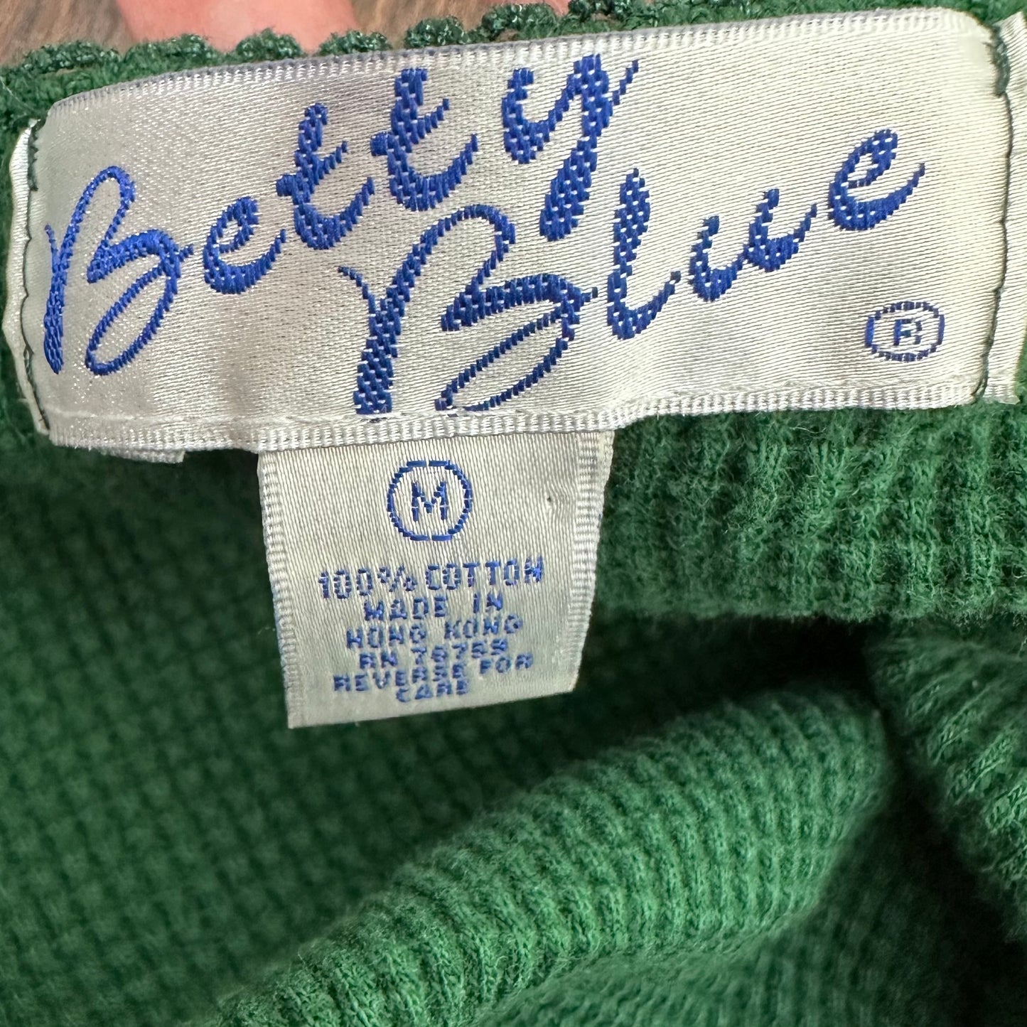 1990s Green Thermal Scoop Neck Bodysuit, Betty Blue Size Small-Medium