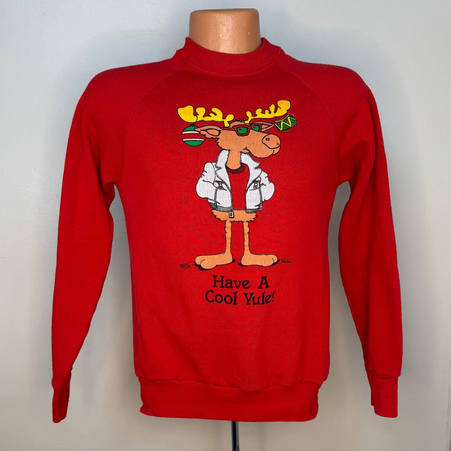 1980s Christmas Reindeer Sweatshirt, Have a Cool Yule, Reiss Corporation Free Style Funware, Screen Stars Size XS/S
