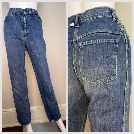 1970s/80s Blue Jeans, High Rise, Straight Leg, March One Size 0, 24.5"x31"