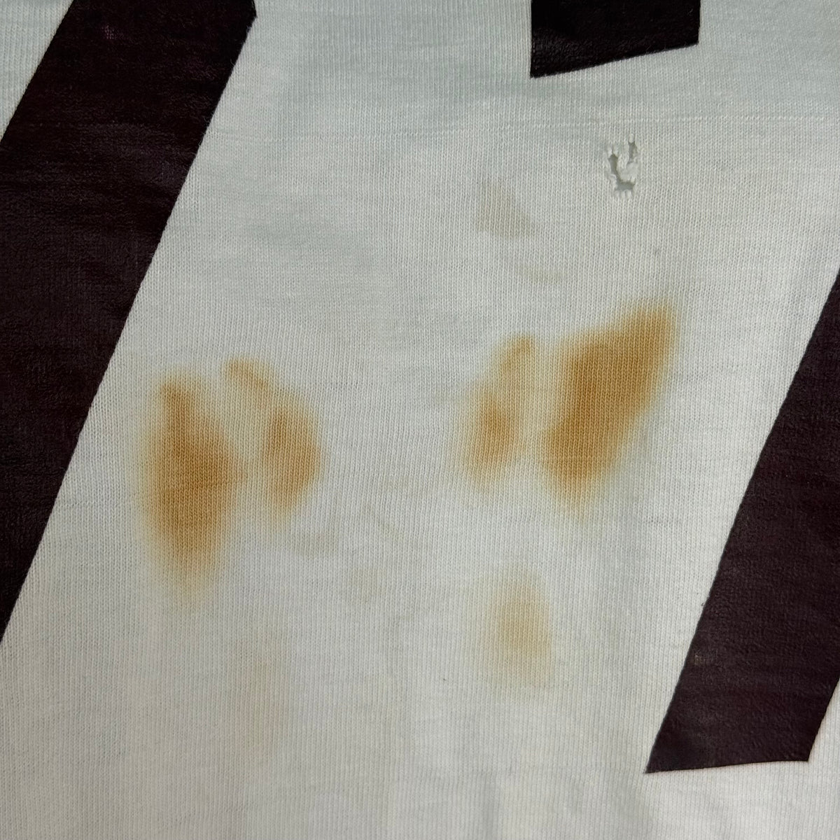 1960s White Cotton Jersey, Size Large, No 77, Chainstitch Name GANG, Very Distressed