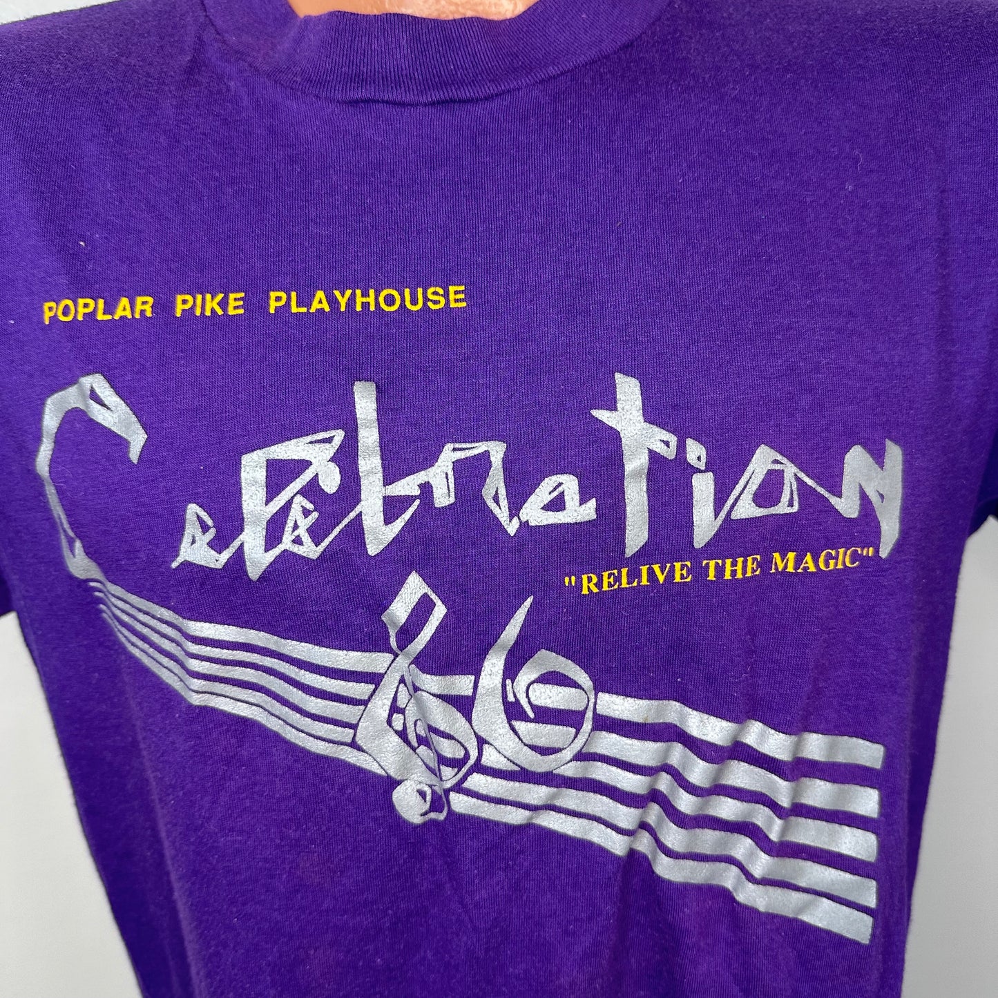 1980s Poplar Pike Playhouse Celebration 86 T-Shirt, Hanes Size Medium, Germantown High School