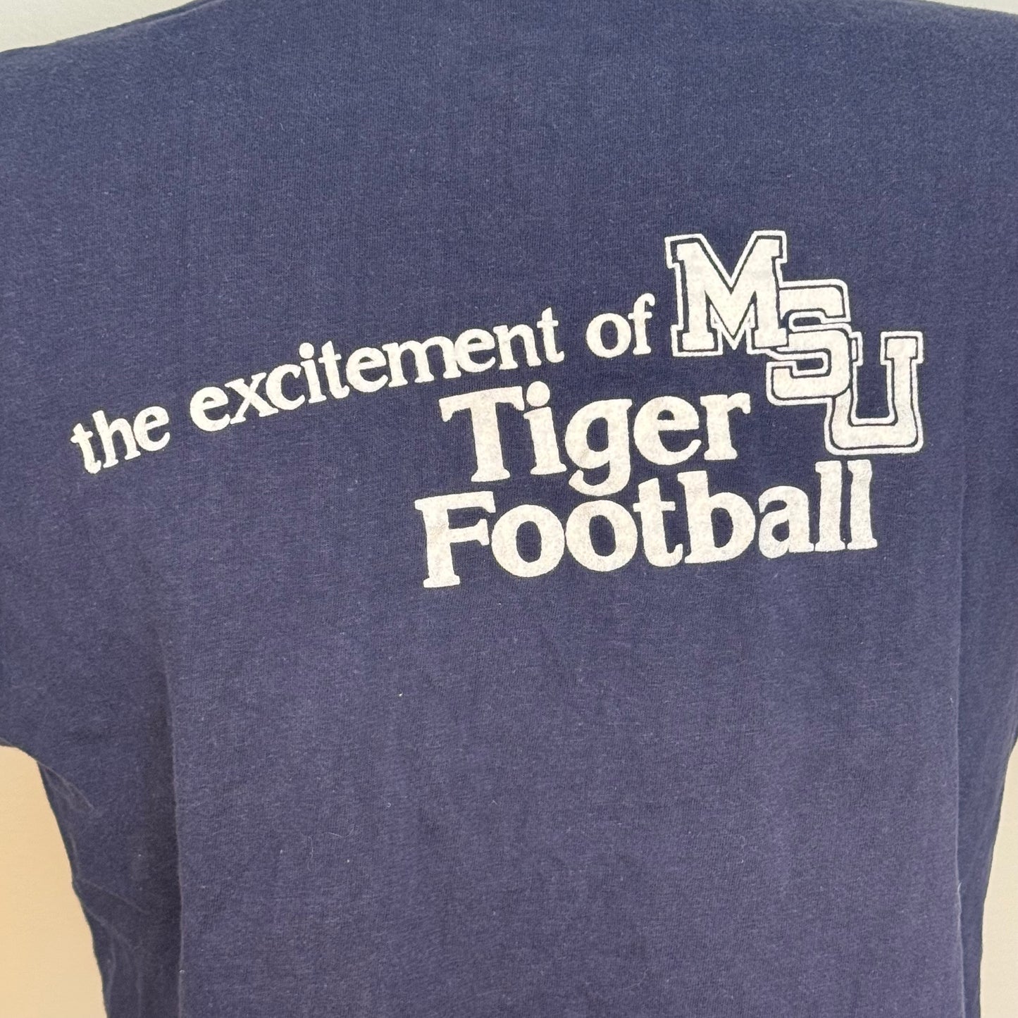 1970s Memphis State University T-Shirt, Champion Size M/L, I Can Feel It! MSU Tiger Football