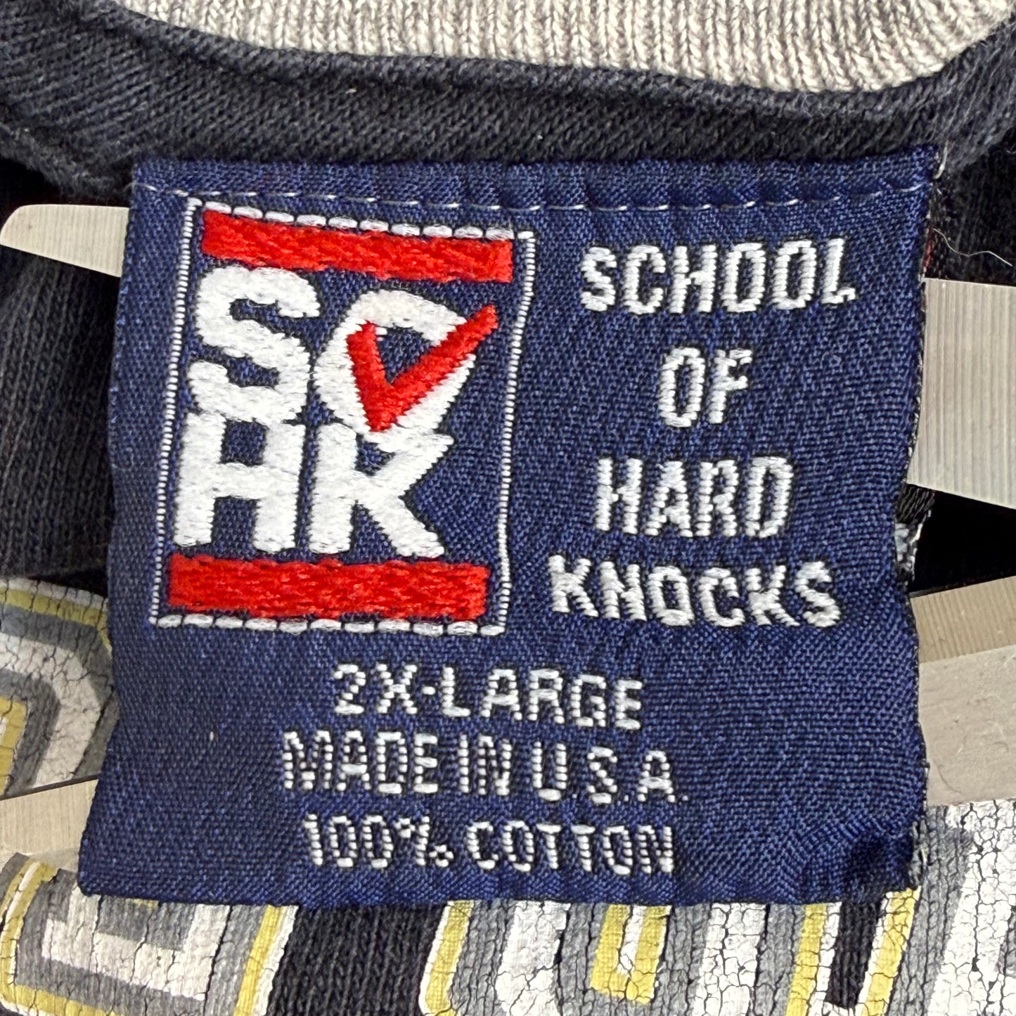 1990s School of Hard Knocks Queens Long Sleeve T-Shirt, SOHK Size 2XL, Phys Ed Dept No 7