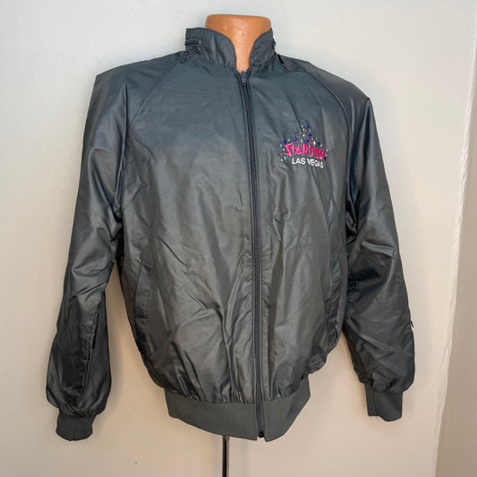 1970s/80s Stardust Las Vegas Jacket, Casino Resort, King Louie Pro Fit Size Medium, Grey Windbreaker with Hidden Hood