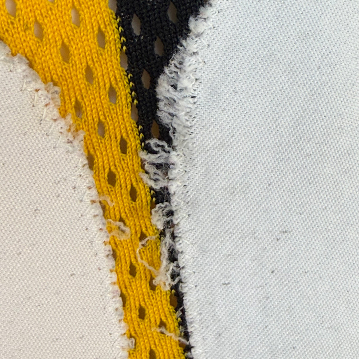 1970s Yellow and Black Stripe Mesh Motocross Jersey, Trim Size Medium, No 267