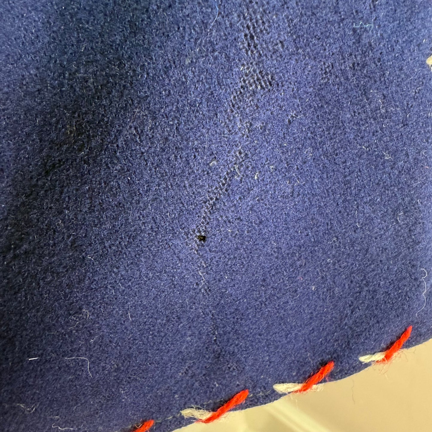 1940s Navy Blue Embroidered Mexican Tourist Jacket, Size Small