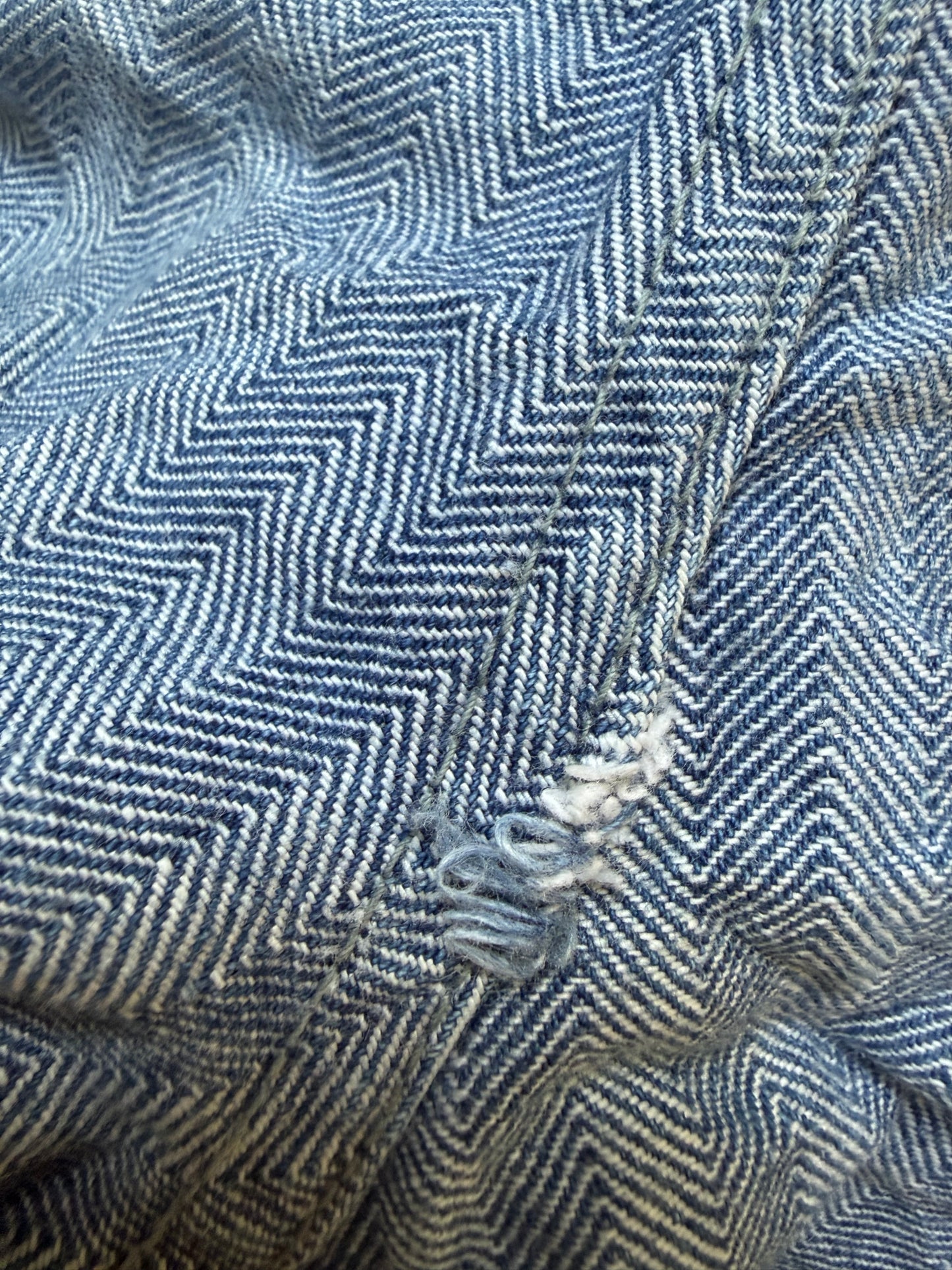 1950s/60s Kids’ Blue Herringbone Twill Coveralls, Big Ben Sanforized Size 8/10, Zip up