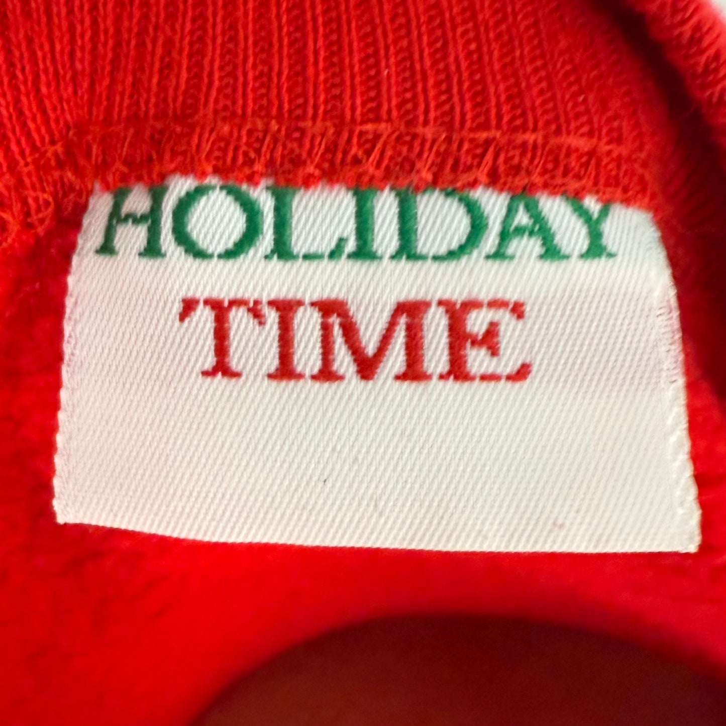 1990s Christmas Sweatshirt, Holiday Time Size M/L, Wishes Can Come True, Teddy Bear