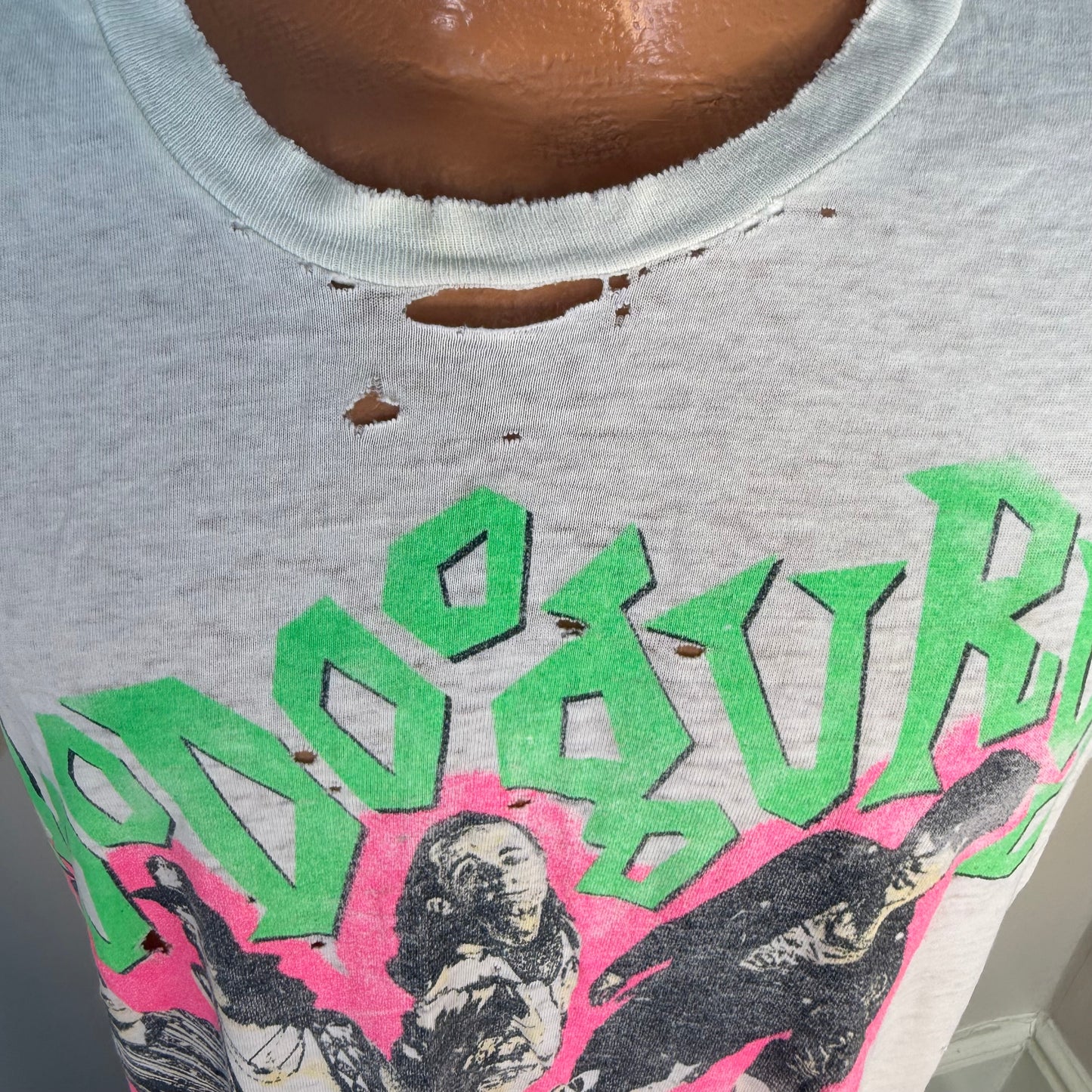 1980s Hoodoo Gurus T-Shirt, Magnum Cum Louder 1989, Distressed, Hanes Size XL