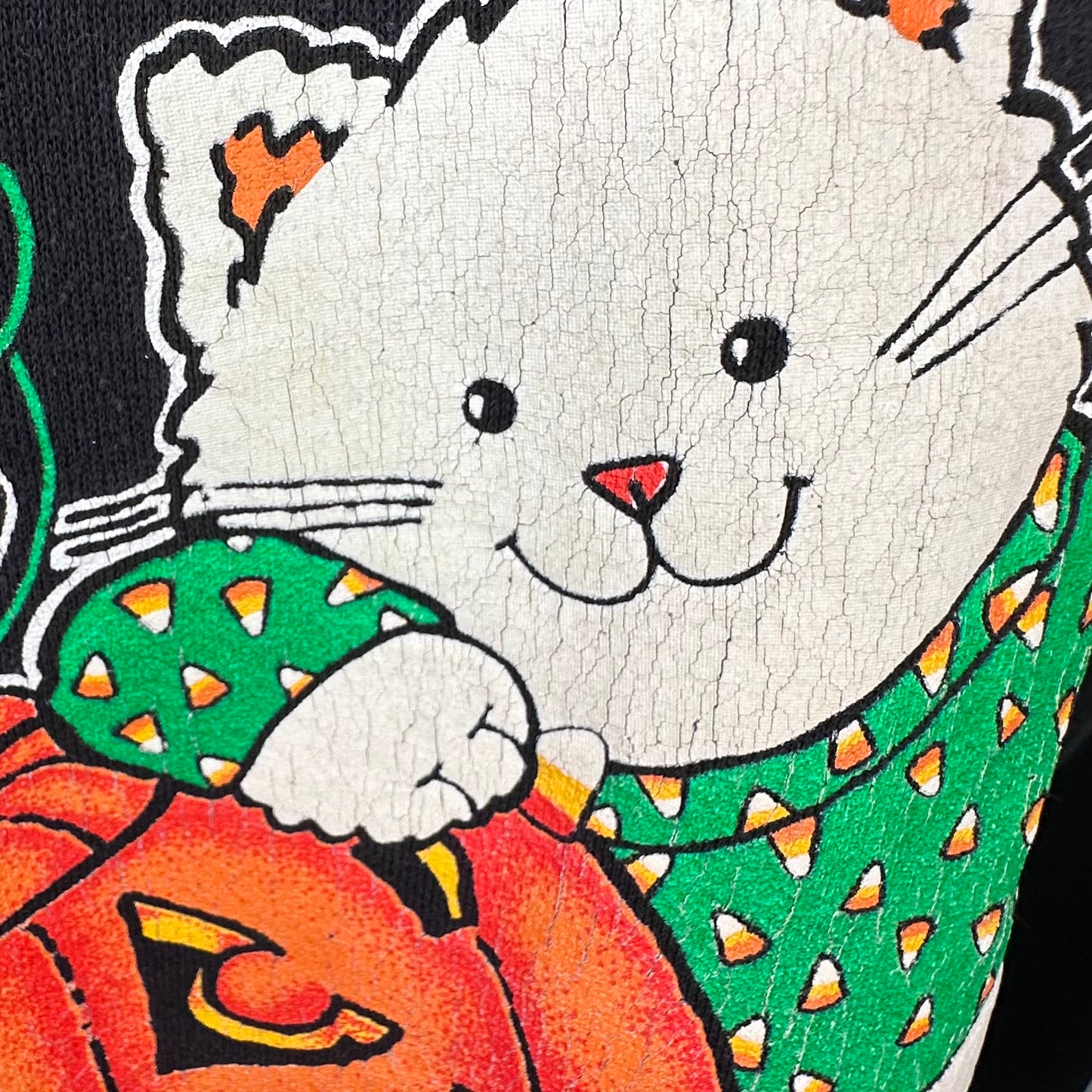 1990s Halloween Cat Sweatshirt, MBC, Tultex Size Large