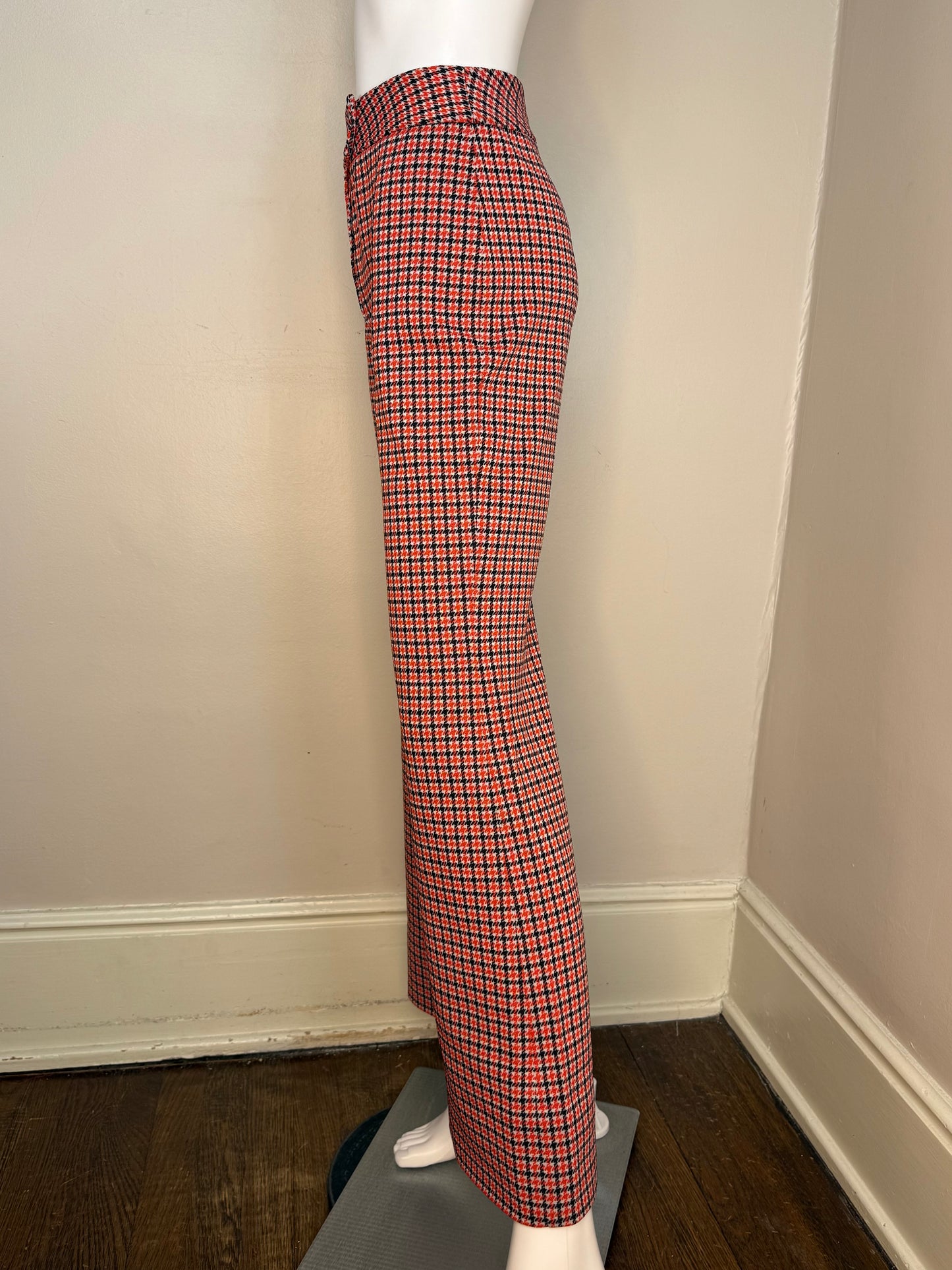 1970s Plaid Flare Leg Double Knit Slacks, Corinth Street Size XS, Bell Bottom Pants, 24"x31"
