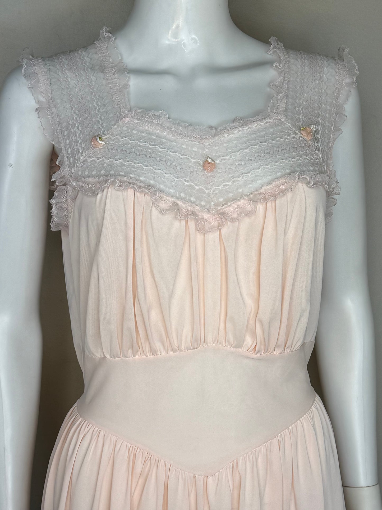 1950s Pastel Pink Nightgown, Nina R Original Size Medium