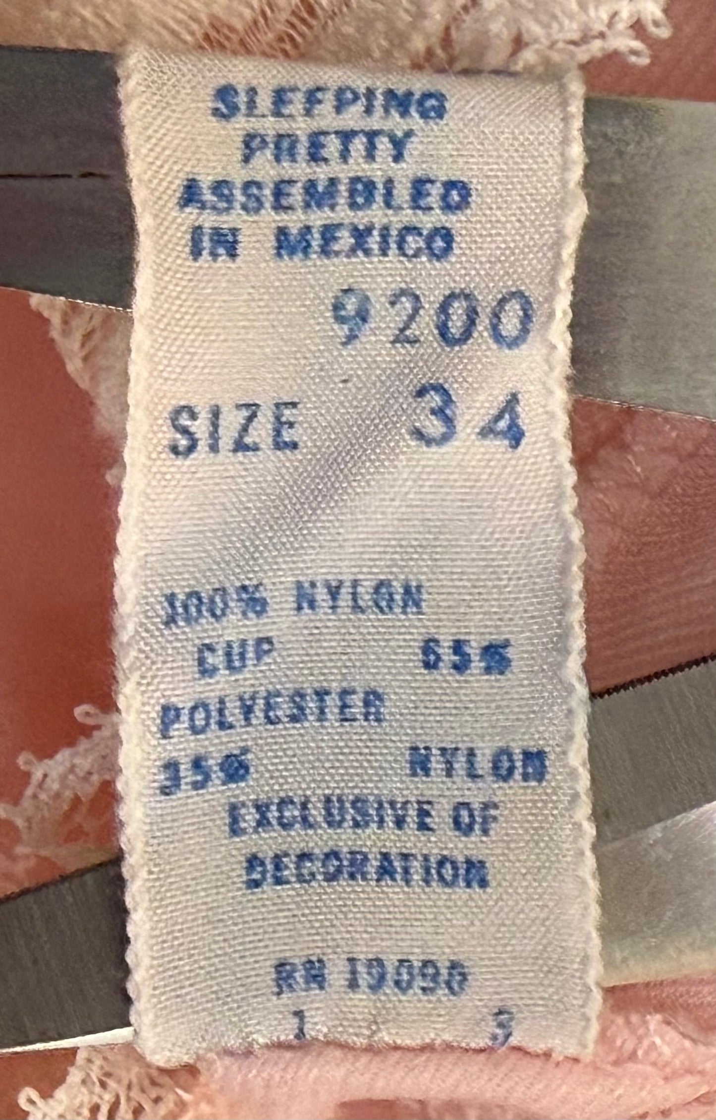 1960s/70s Olga Sleeping Pretty Nightgown, Pastel Pink, Size 34, Full Length