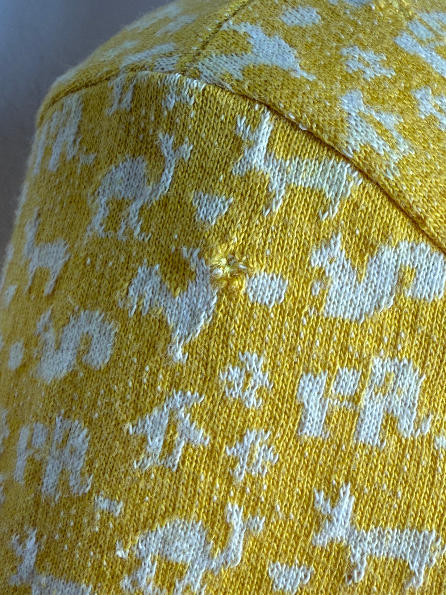 1970s Yellow Knit Animal Hooded Romper, Misty Lane Size Small-Medium