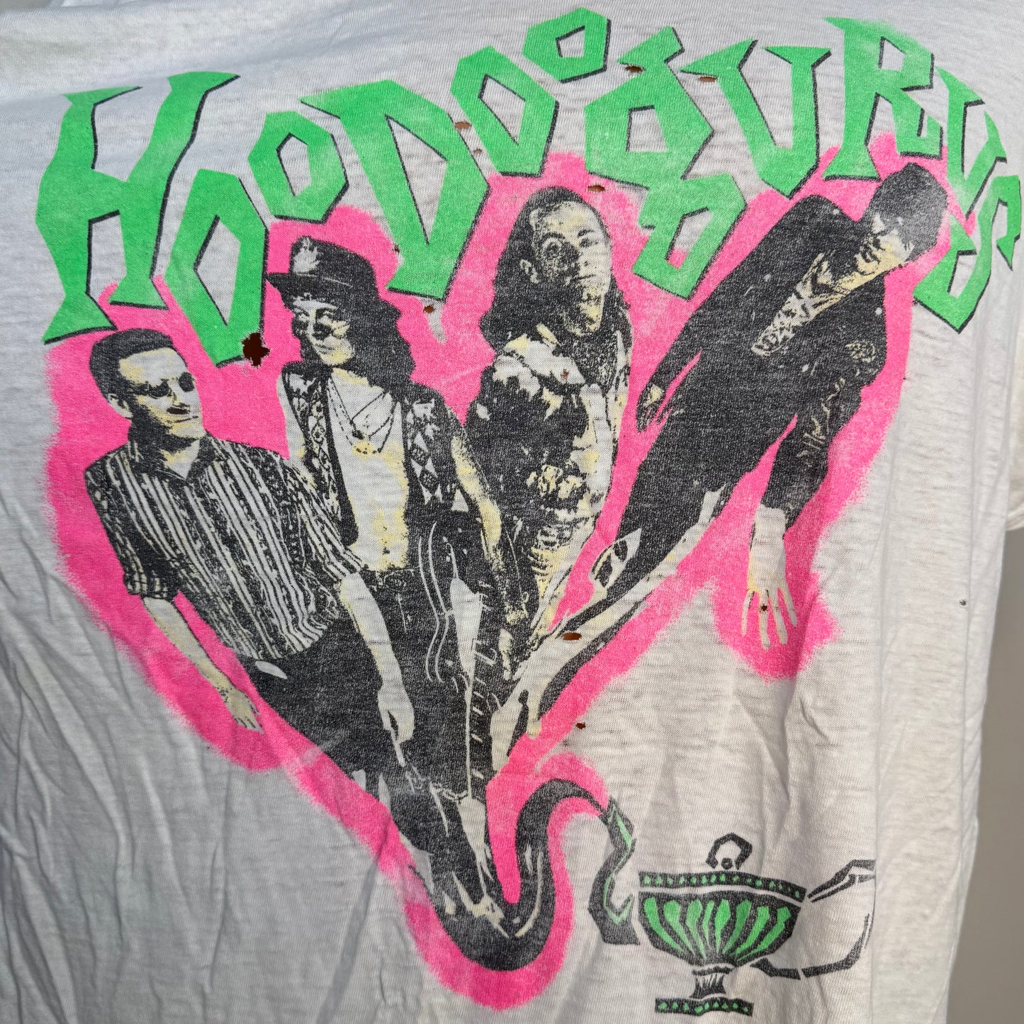 1980s Hoodoo Gurus T-Shirt, Magnum Cum Louder 1989, Distressed, Hanes Size XL