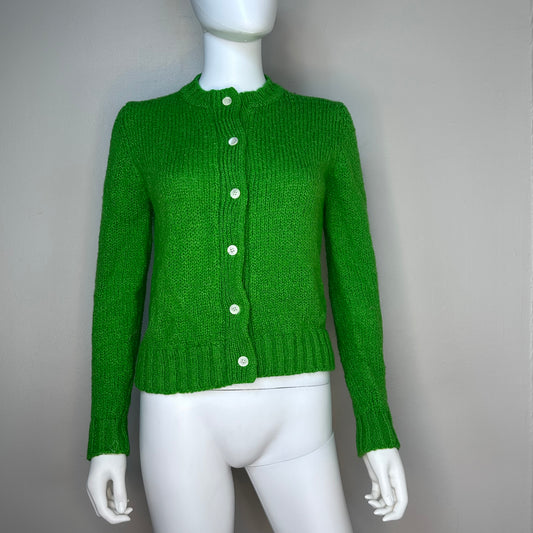 1970s Green Cardigan Sweater, University Shop New Haven Size Small