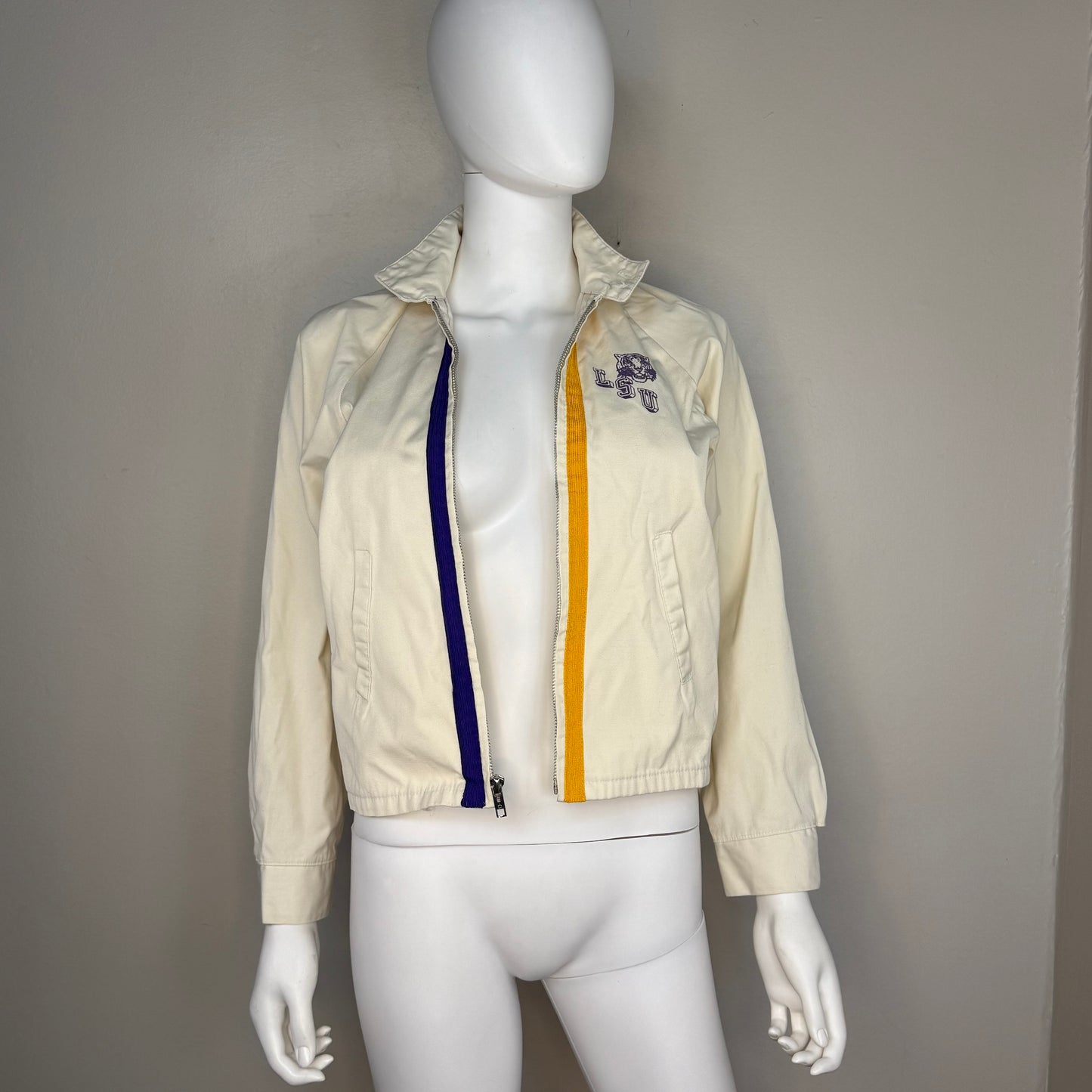 1960s Kid's LSU Tigers Jacket, The Sportsmaster Size Youth Large 14-16, Adult XS, Louisiana State University