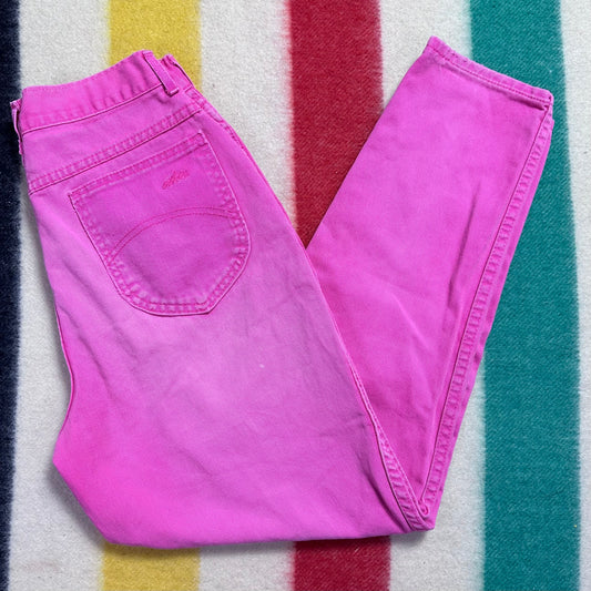 1980s Chic Hot Pink Jeans, Size 8, 28"x28.25"