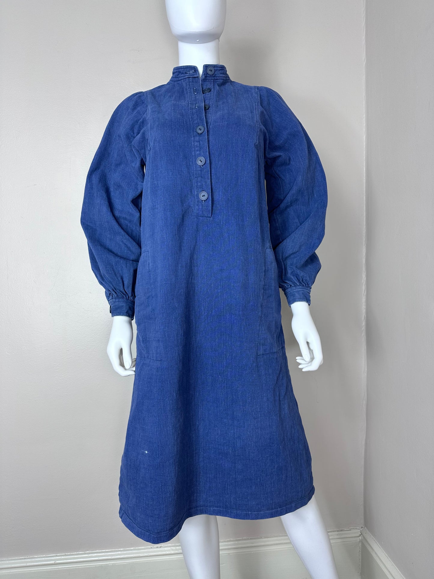 1970s Brushed Denim Dress, Evelyn de Jonge Size Small