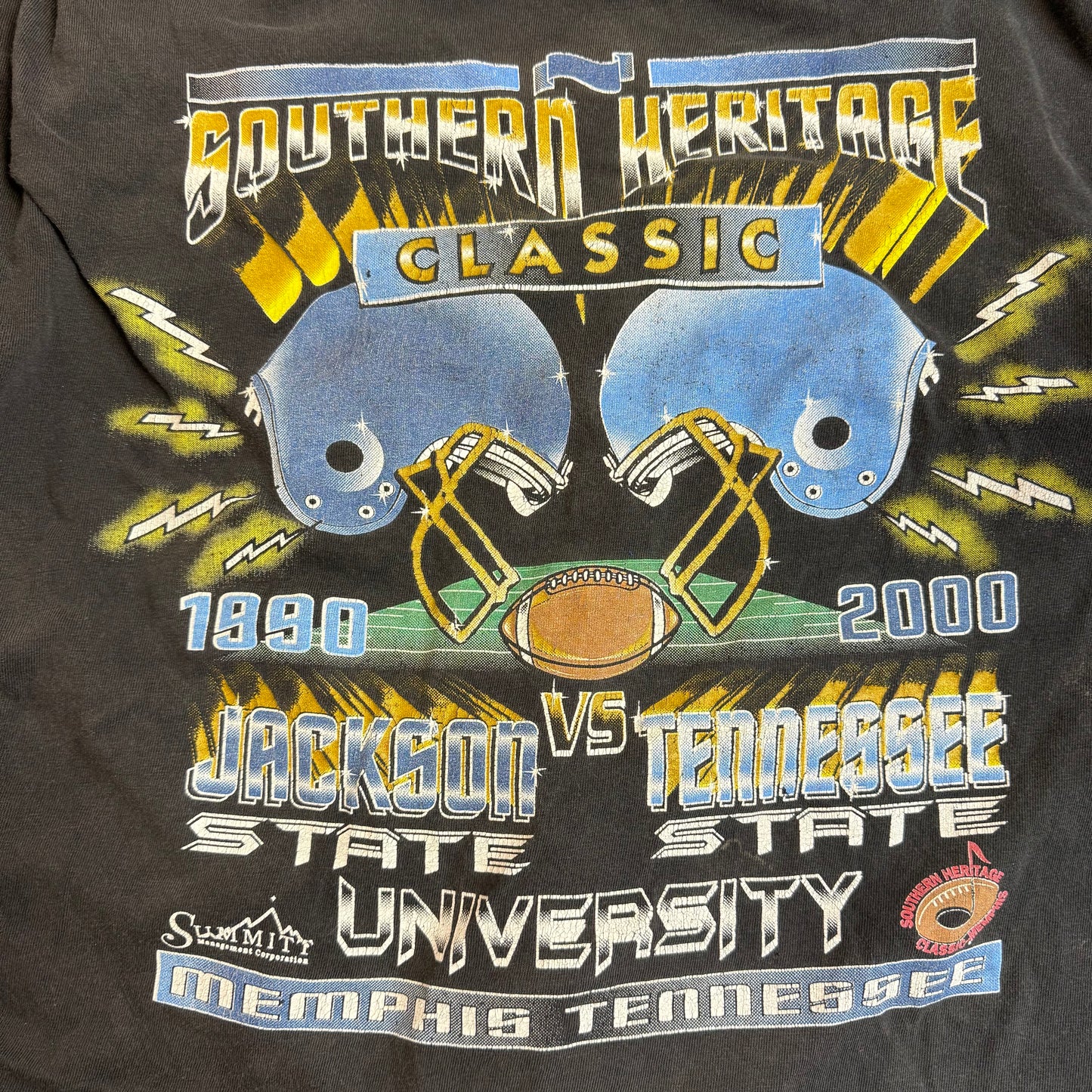 Y2K Southern Heritage Classic 2000 T-Shirt, Jackson State vs Tennessee State Football, Size XXL, Distressed, Rap Tee Style