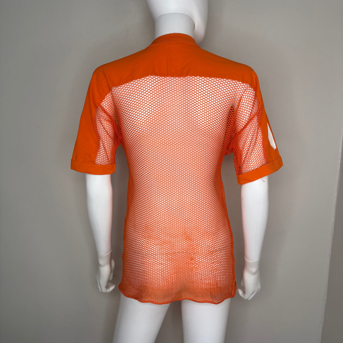 1970s Orange Open Mesh Practice Jersey, K-1 Size Small, No. 12