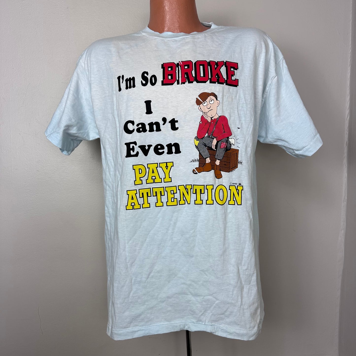 1990s I’m So Broke I Can’t Even Pay Attention T-Shirt, Jimmy Buffett’s Caribbean Soul Size Large