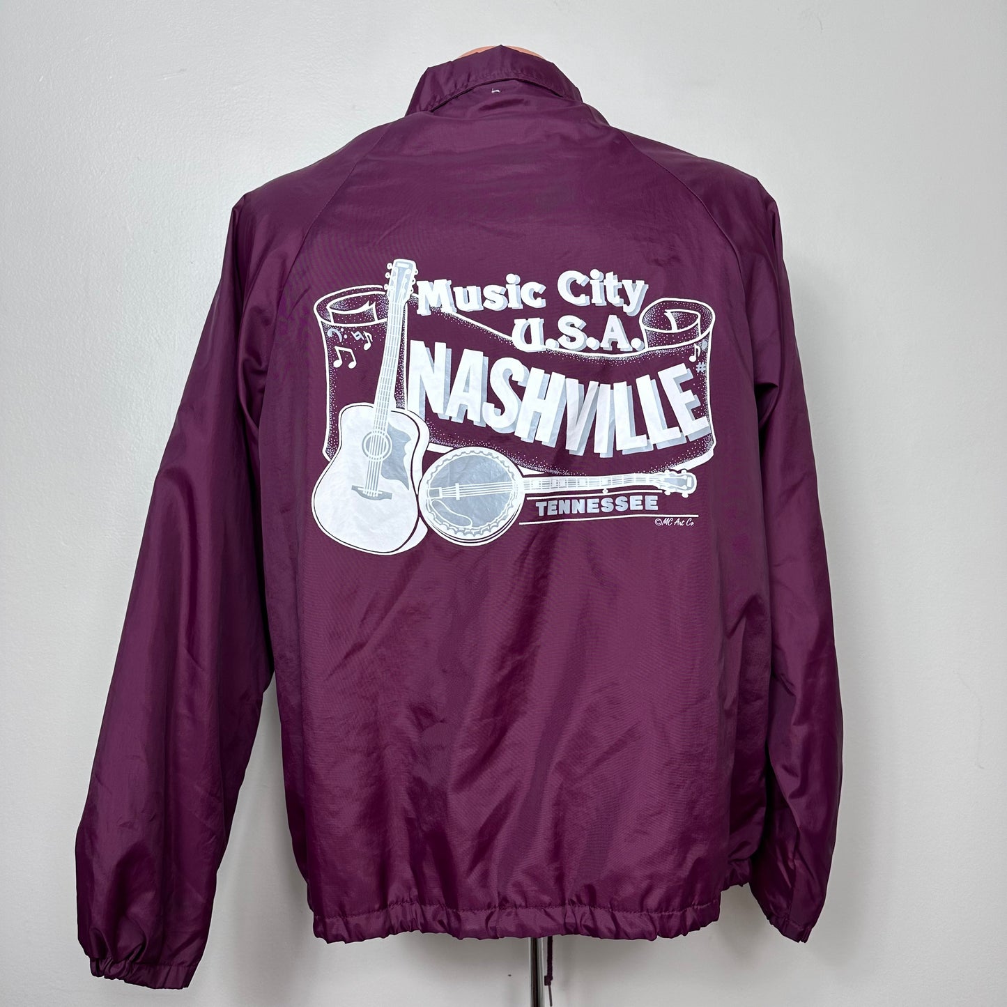 1980s Nashville Tennessee Music City USA Windbreaker Jacket, Russell Athletic Size S/M