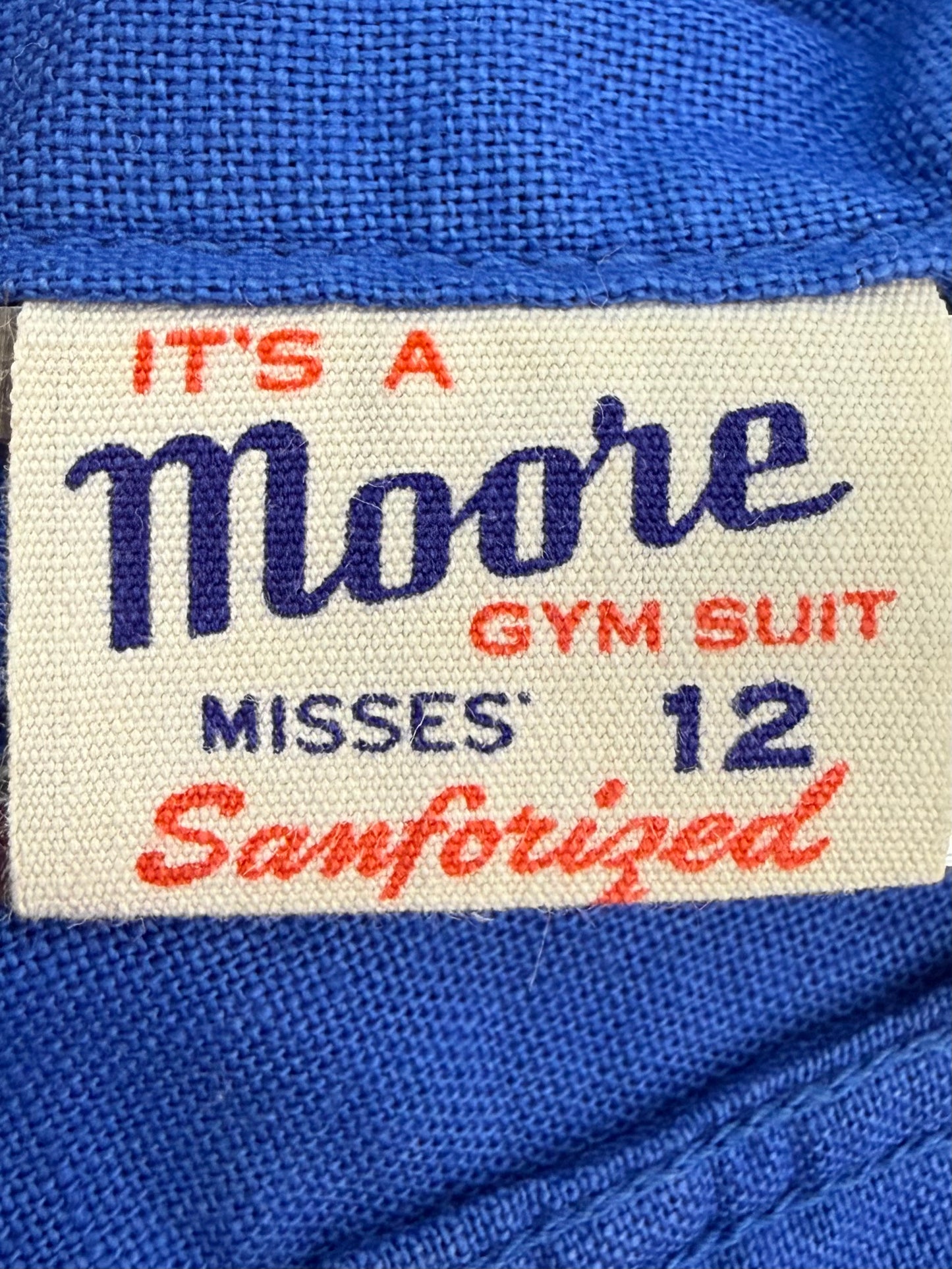 1950s Blue School Gym Uniform Romper, It’s A Moore Gym Suit Size Small