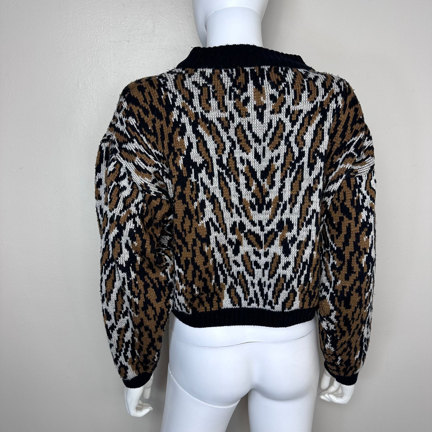 1980s Leopard Print Sweater, Prezzia Size Medium