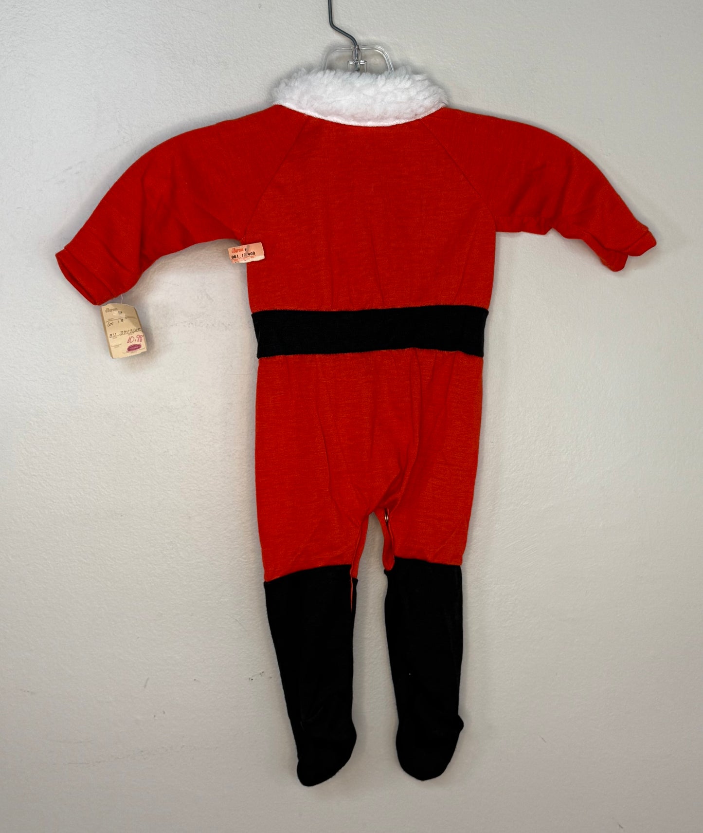 1980s/90s Baby Santa Suit Footie Pajamas with Hat, Kessler Size 9-12m, Two Piece Outfit Costume, Christmas Jumpsuit, New with Tags