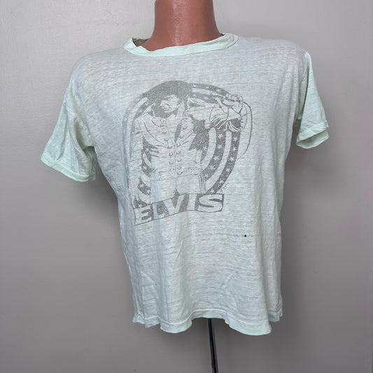 1970s Elvis Presley T-Shirt, Size Medium, Paper Thin, Distressed