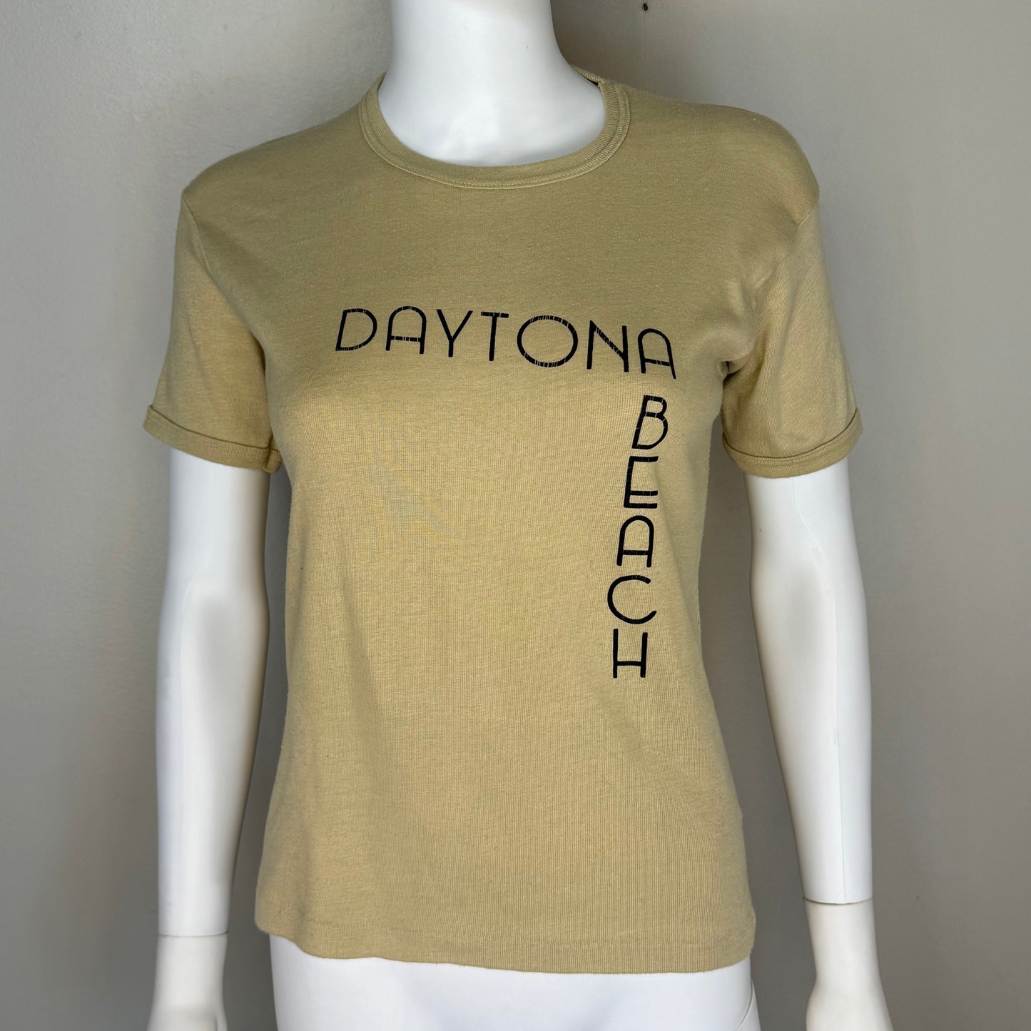 1970s Daytona Beach T-Shirt, Sportique Size Small-Medium, Femme Cut