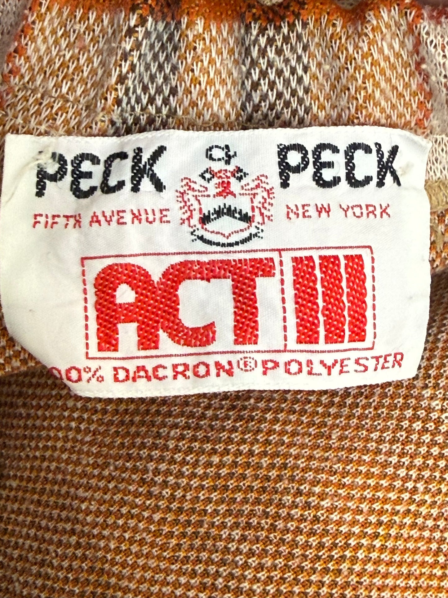 1970s Women’s Plaid Double Knit Pant Suit, Vest Top and Pants set, Peck & Peck for Act III Size Small
