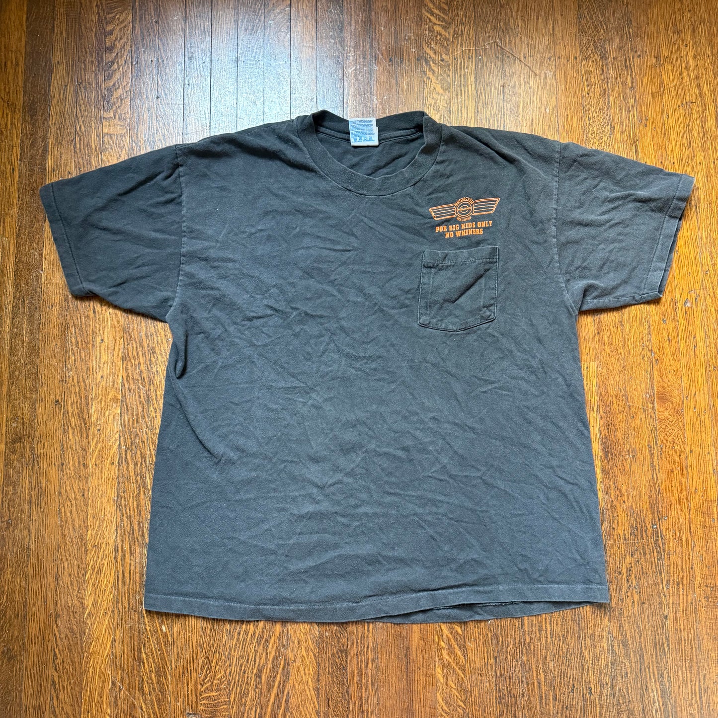 1990s Motorcycle Machine Co Memphis TN T-Shirt, For Big Kids Only No Whiners, Hanes Pocket Tee Size XL