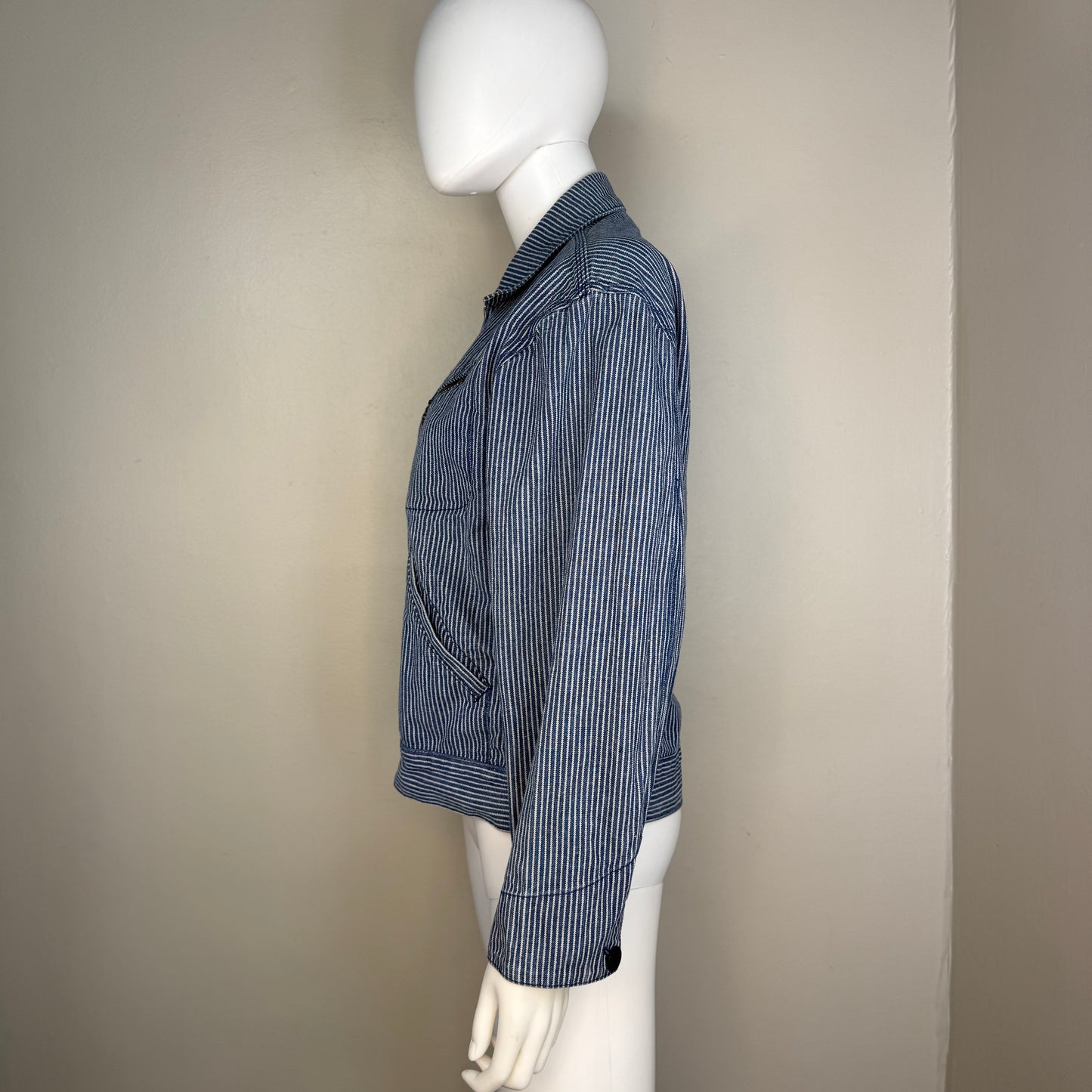 1990s Hickory Stripe Denim Jacket, Ralph Lauren Size Small