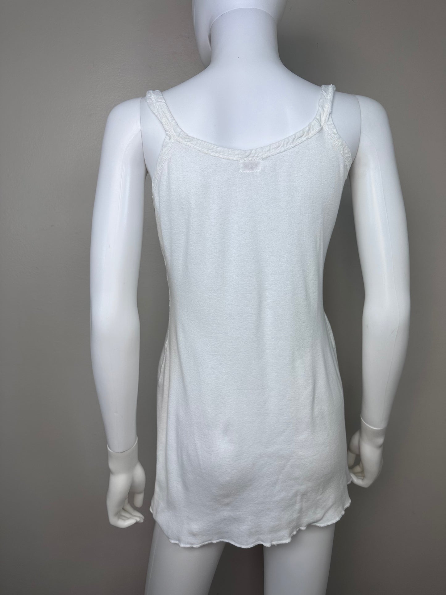 1930s White Undershirt Tank Top, Munsingwear Size Medium, Drawstring Neck