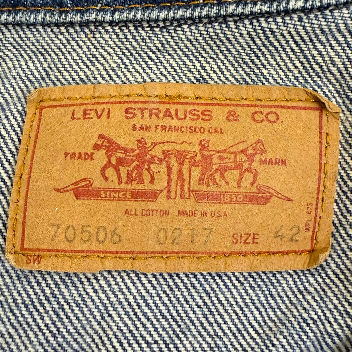 1980s Levi’s Denim Jacket, Size 42, Type 3 Trucker, 70506 0217