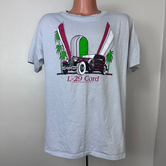 1980s L-29 Cord T-Shirt, Size Large, Auburn Cord Duesenberg Museum Festival, 1930s Antique Car