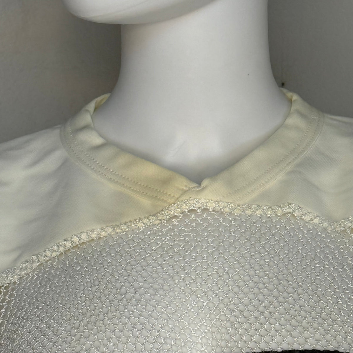 1970s Off White Open Mesh Football Jersey, Southern Athletic Size XL, No 75