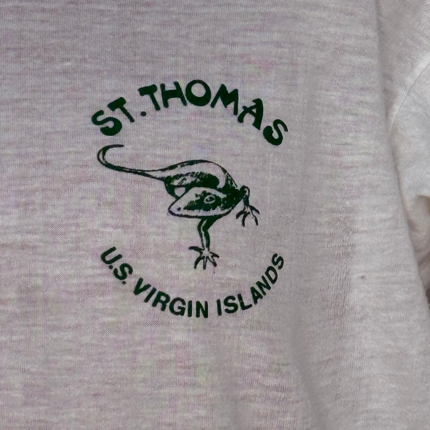 1970s St Thomas US Virgin Islands Henley T-Shirt, Double Bull Size Medium