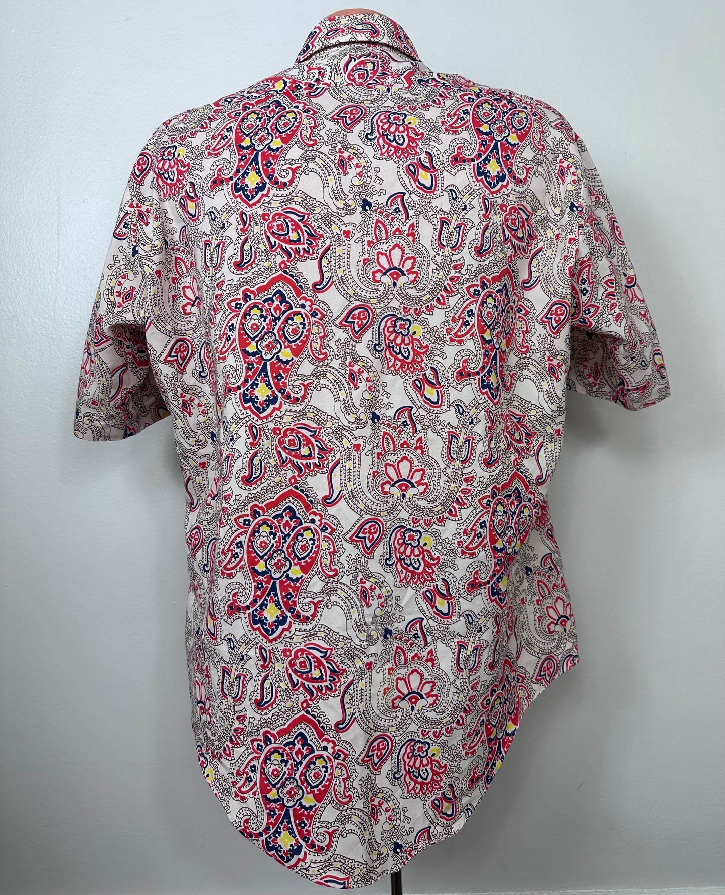 1970s Paisley Floral Men’s Short Sleeve Shirt, K Mart Size Large