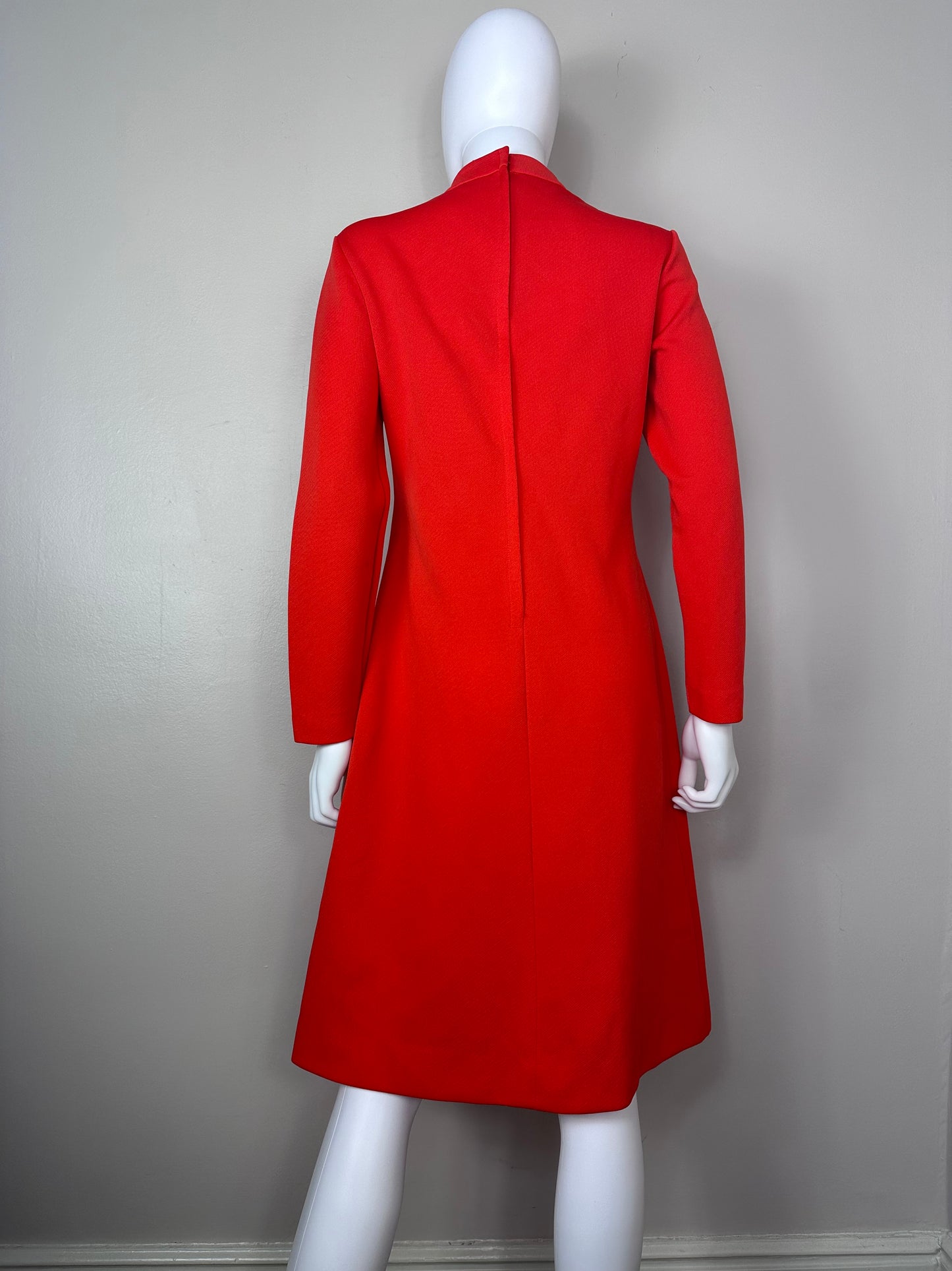 1960s/70s Orange Mod Long Sleeve Dress, Bleeker Street Size Medium