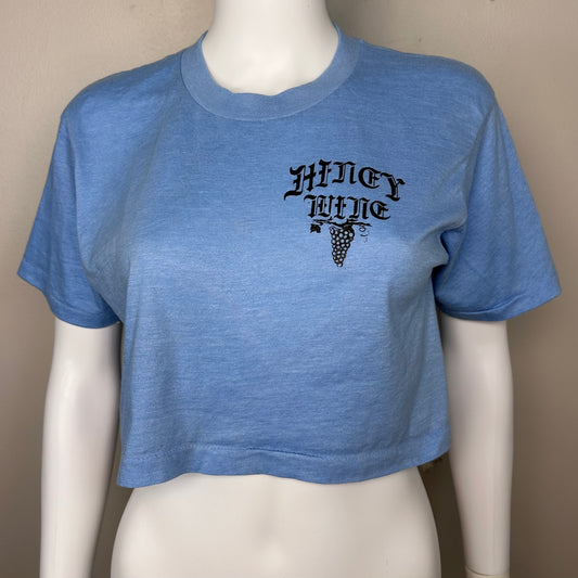 1980s Hiney Wine Cropped T-Shirt, Size Medium, Have you Had Your Hiney Today